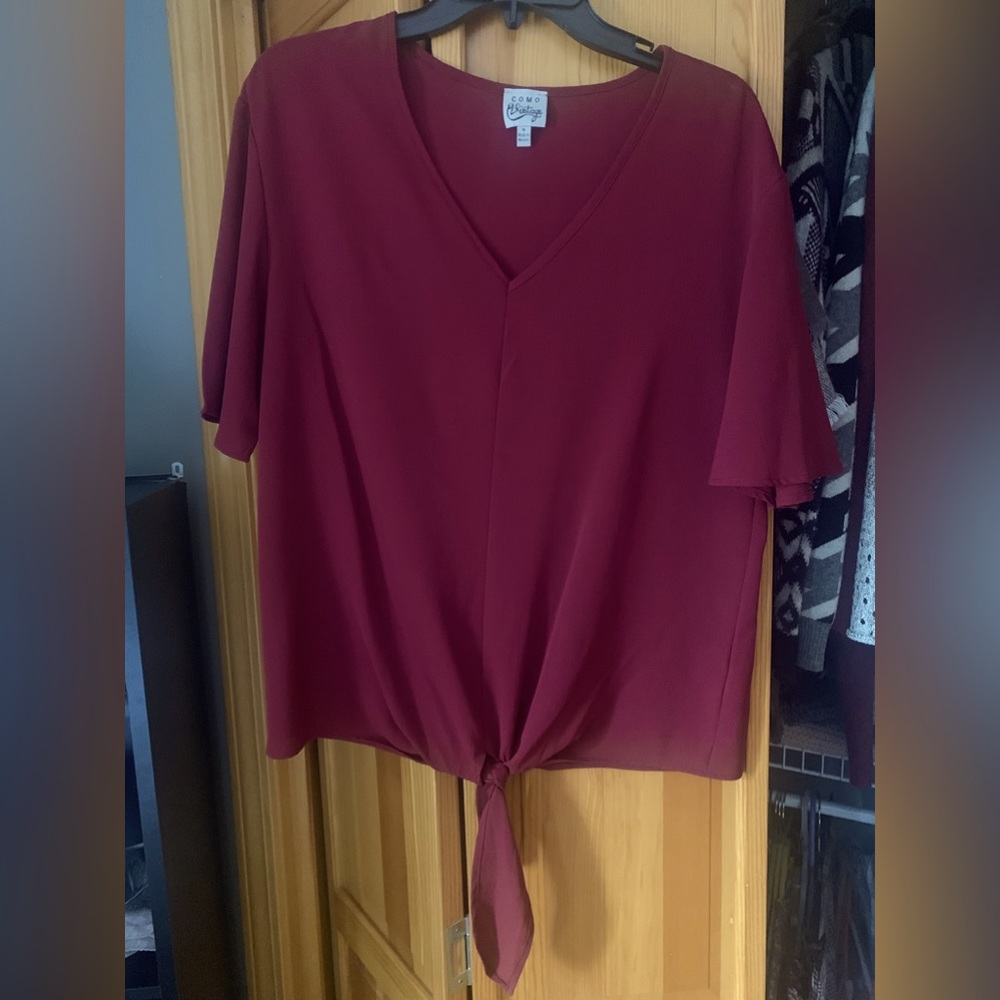 Maroon top